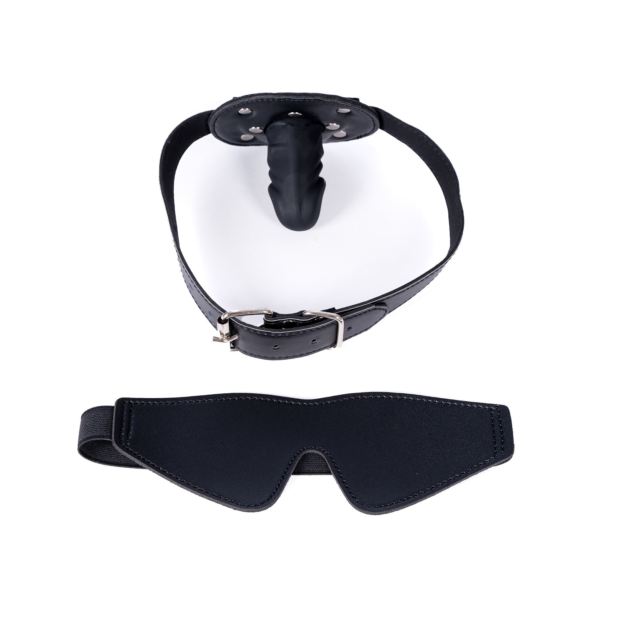 Noir Masque Esclave avec BDSM Bâillon Dildo