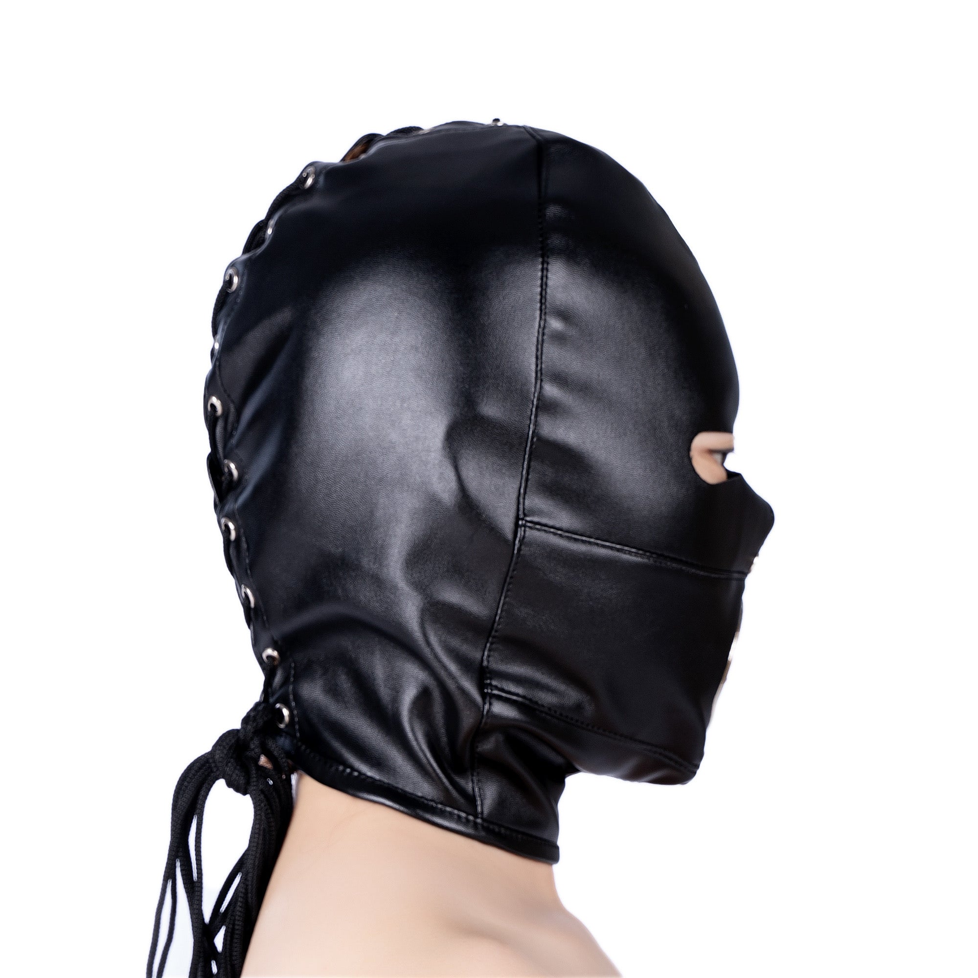 Noir Masque Esclave avec BDSM Bâillon Dildo