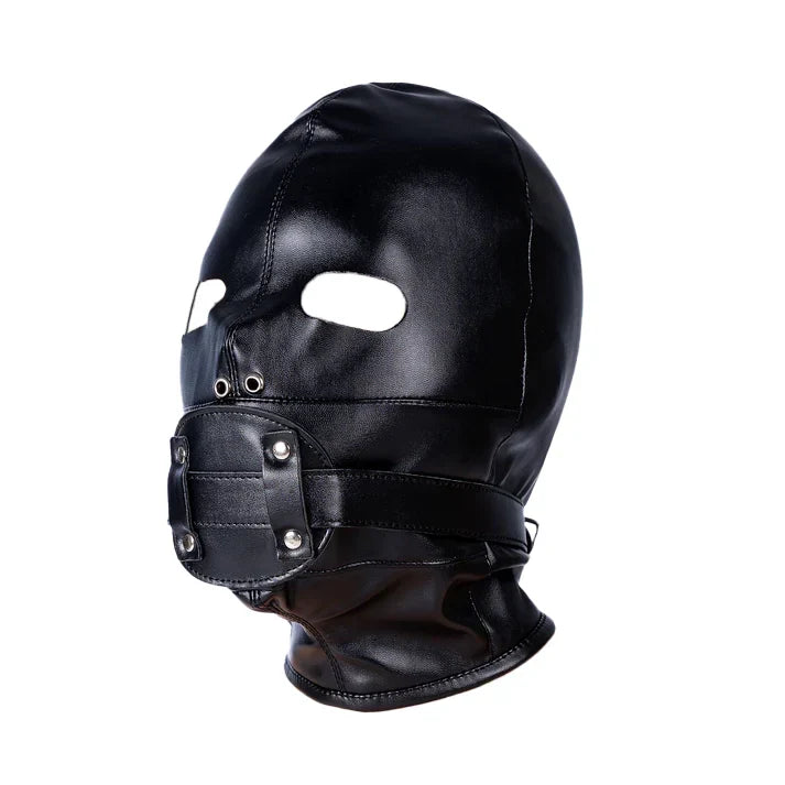 Noir Masque Esclave avec BDSM Bâillon Dildo