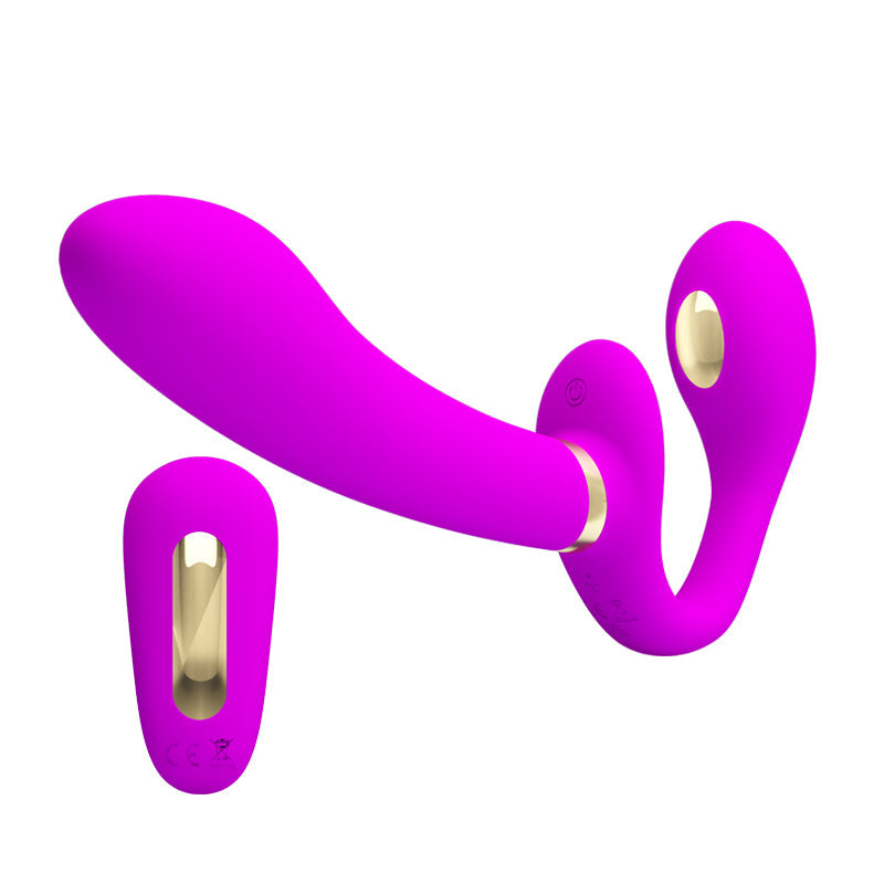 Gode Ceinture Sans Harnais Violet Vibrant Avec Électro