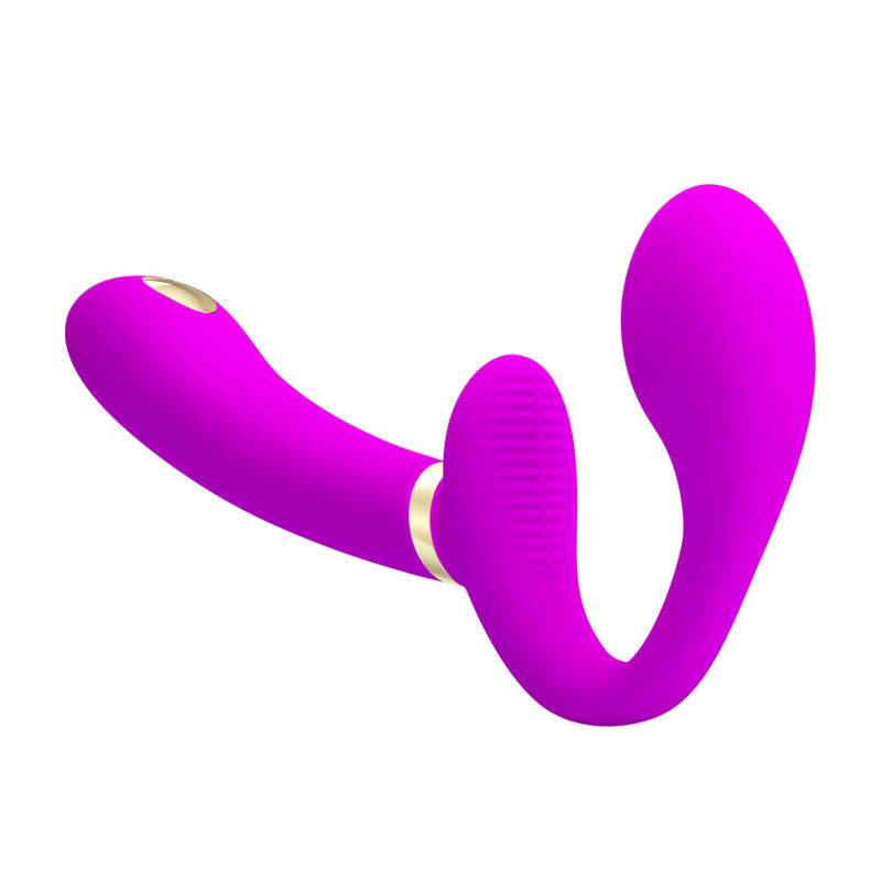 Gode Ceinture Sans Harnais Violet Vibrant Avec Électro