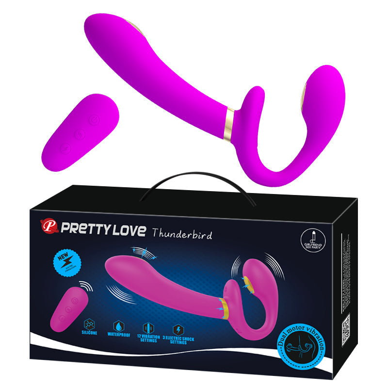 Gode Ceinture Sans Harnais Violet Vibrant Avec Électro