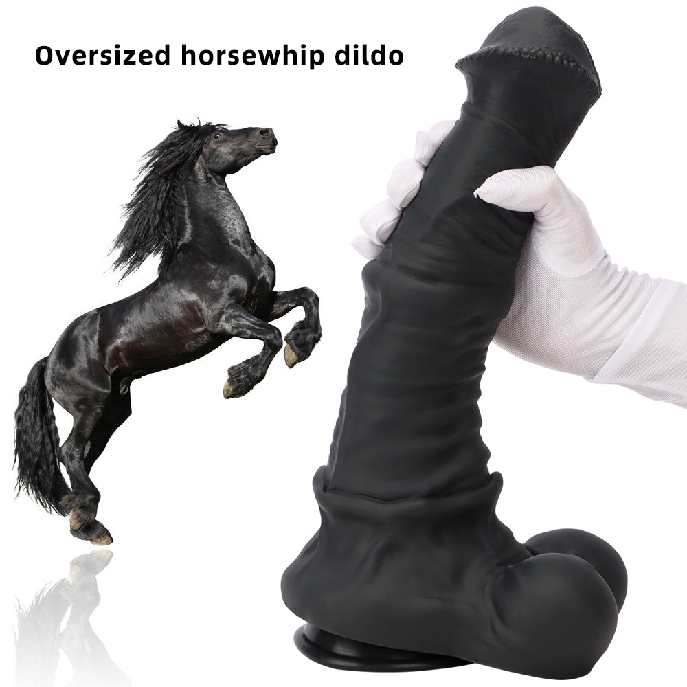Gode XXL Cheval Noir Fantasy à Base évasée