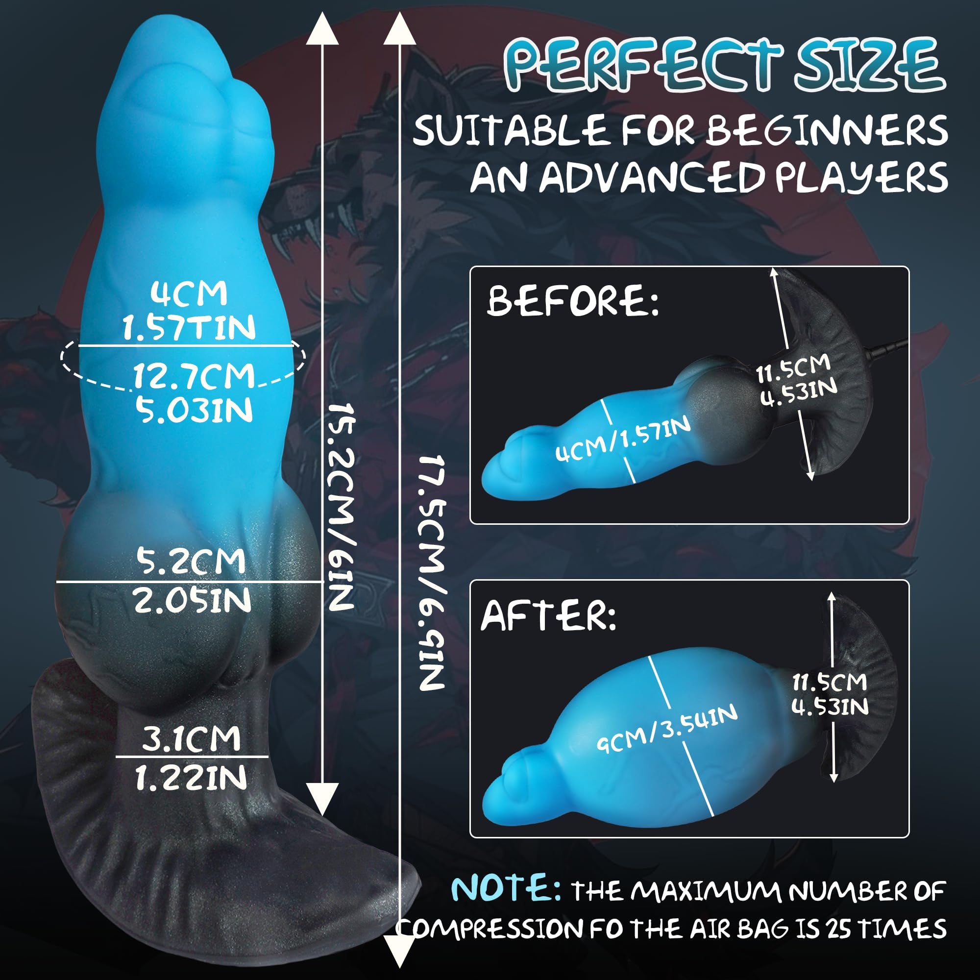 Plug Anal Gonflable En Silicone 17,5 cm