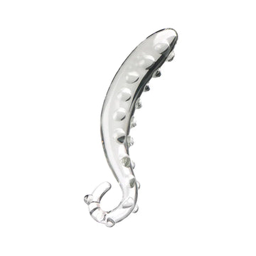 Gode En Verre Tentacule Transparent Courbé