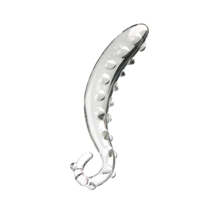 Gode En Verre Tentacule Transparent Courbé