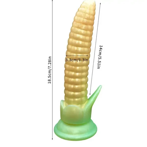Gode Vibrant Maïs Souple en Silicone 18,5 cm