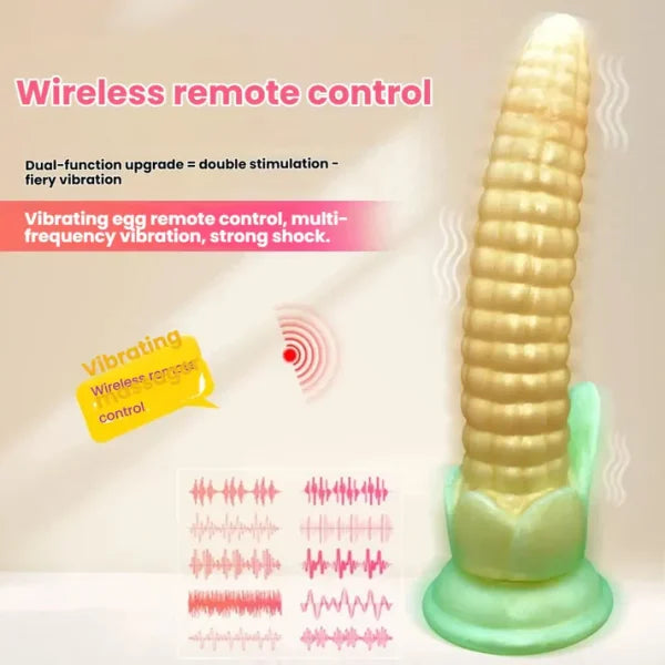 Gode Vibrant Maïs Souple en Silicone 18,5 cm