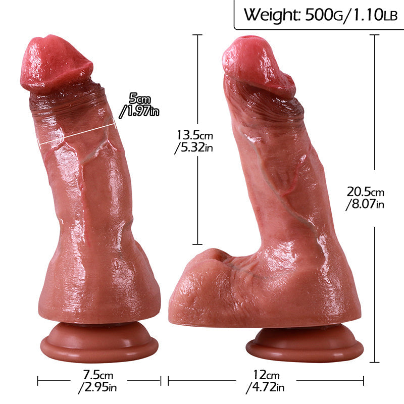 Gode Ultra Realiste Courbé  avec Testicules 26 cm
