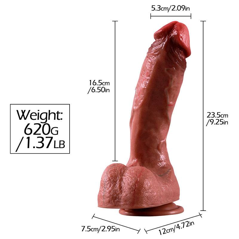 Gode Ultra Realiste Courbé  avec Testicules 26 cm