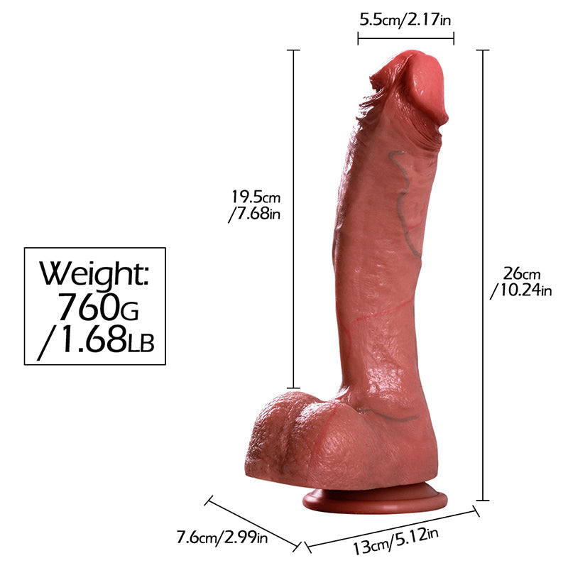 Gode Ultra Realiste Courbé  avec Testicules 26 cm