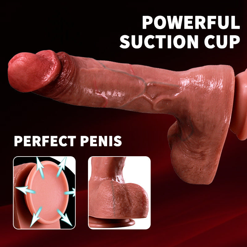 Gode Ultra Realiste Courbé  avec Testicules 26 cm