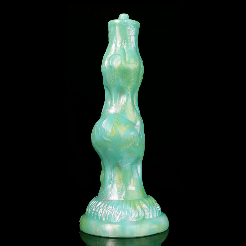 Gode Chien Fantasy Vert à Double Nœud en Silicone 20,5 cm