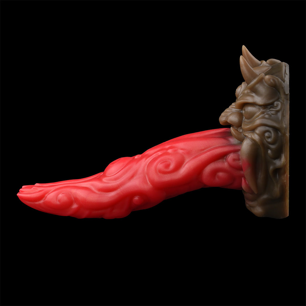 24,9 Cm Gode Langue Monstre Rouge À Dents De Démon