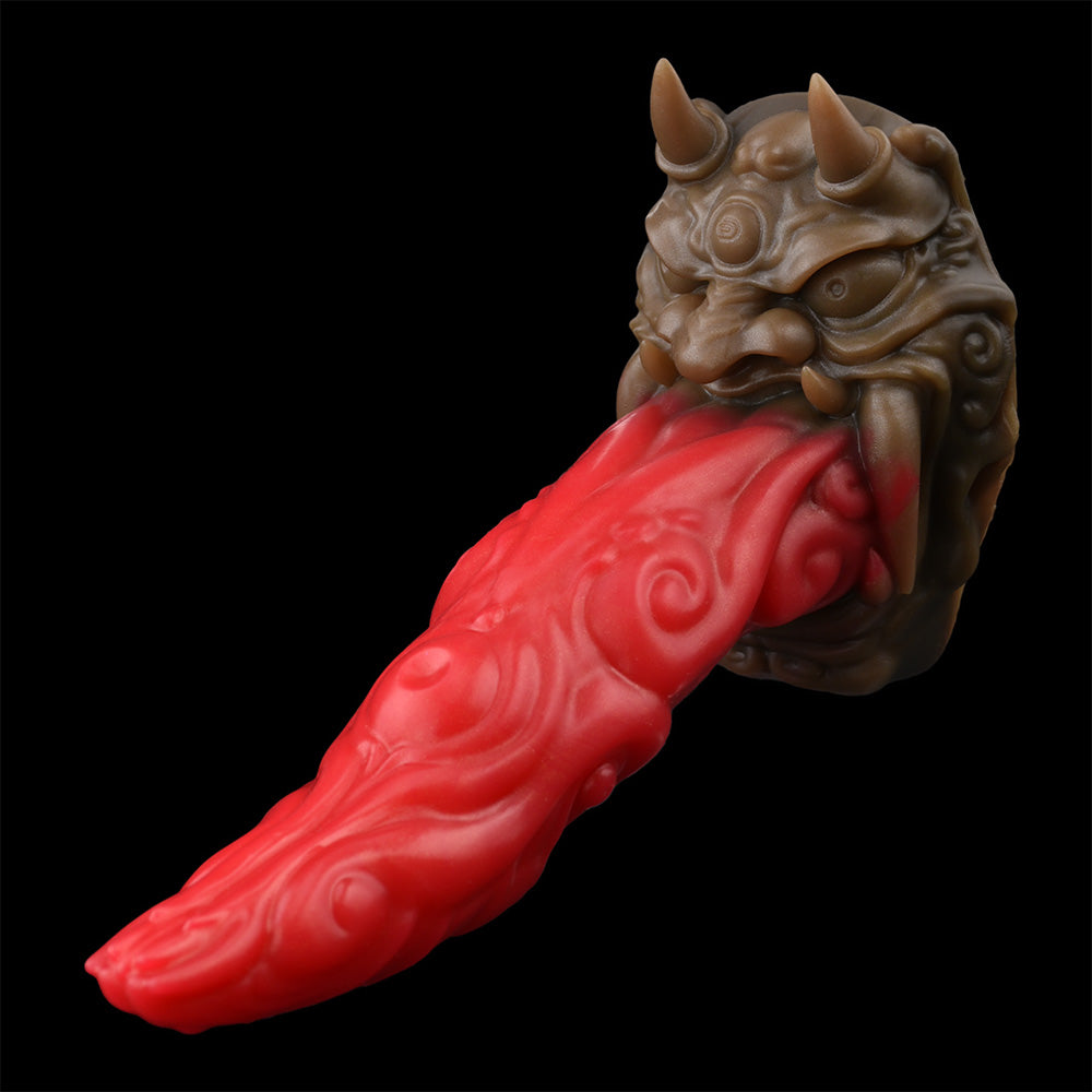 24,9 Cm Gode Langue Monstre Rouge À Dents De Démon