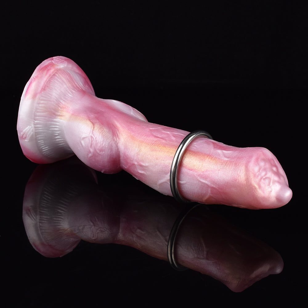 Gode Gonflable Bouledogue Chien Rose Nœud – 16 cm