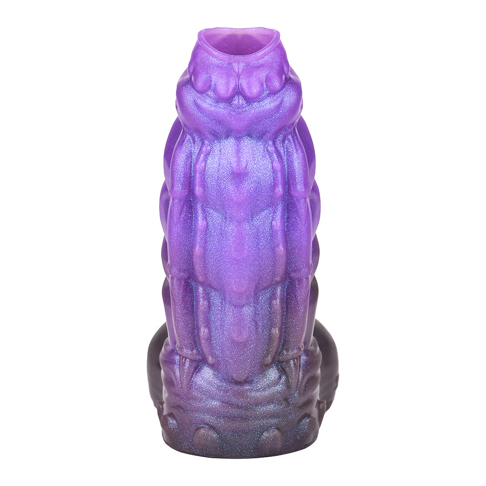14.4 CM Violet Filetage Monstre Gaine à Pénis