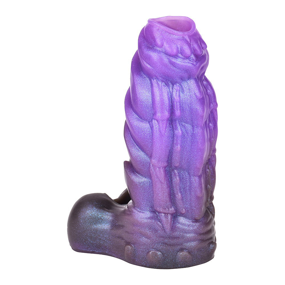 14.4 CM Violet Filetage Monstre Gaine à Pénis