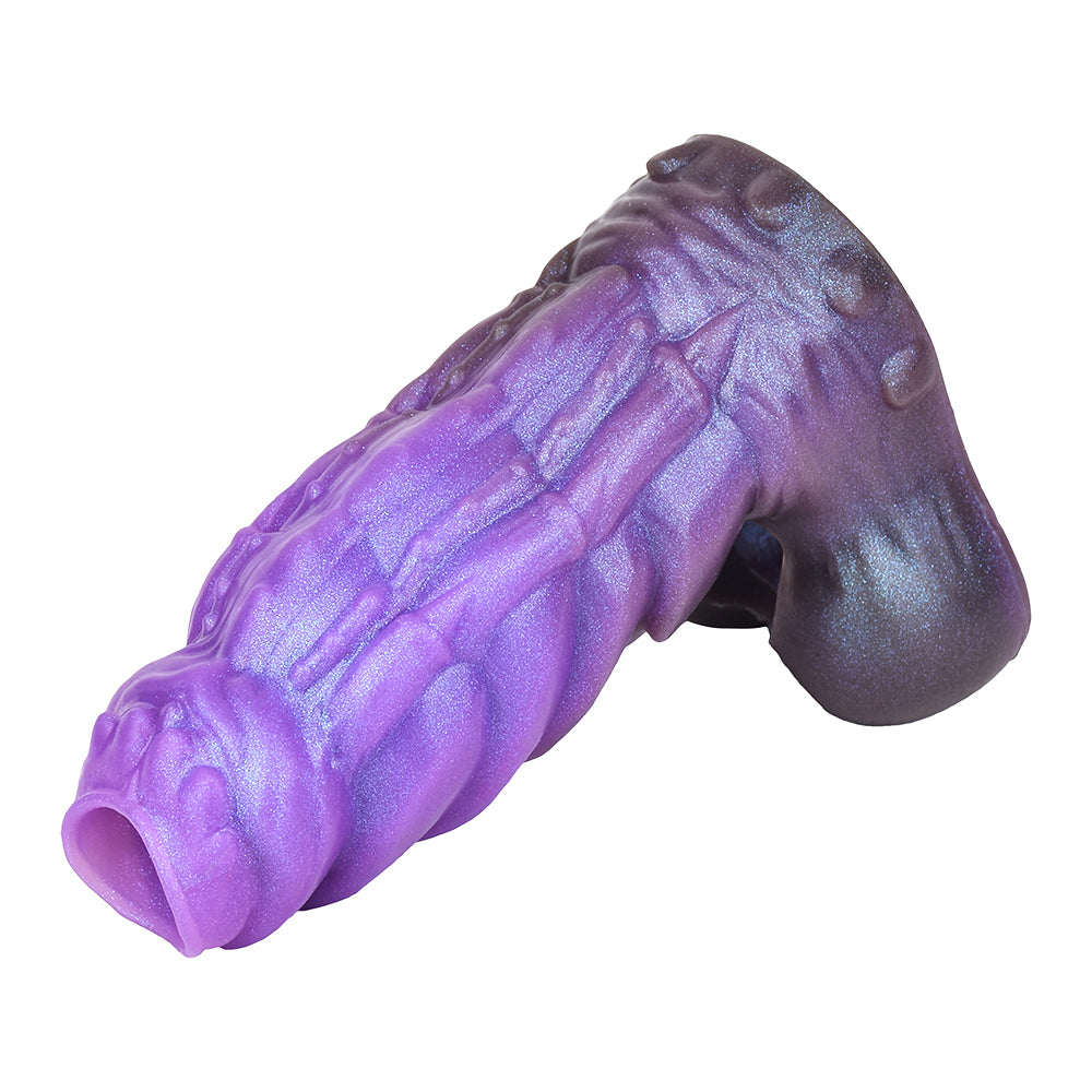 14.4 CM Violet Filetage Monstre Gaine à Pénis