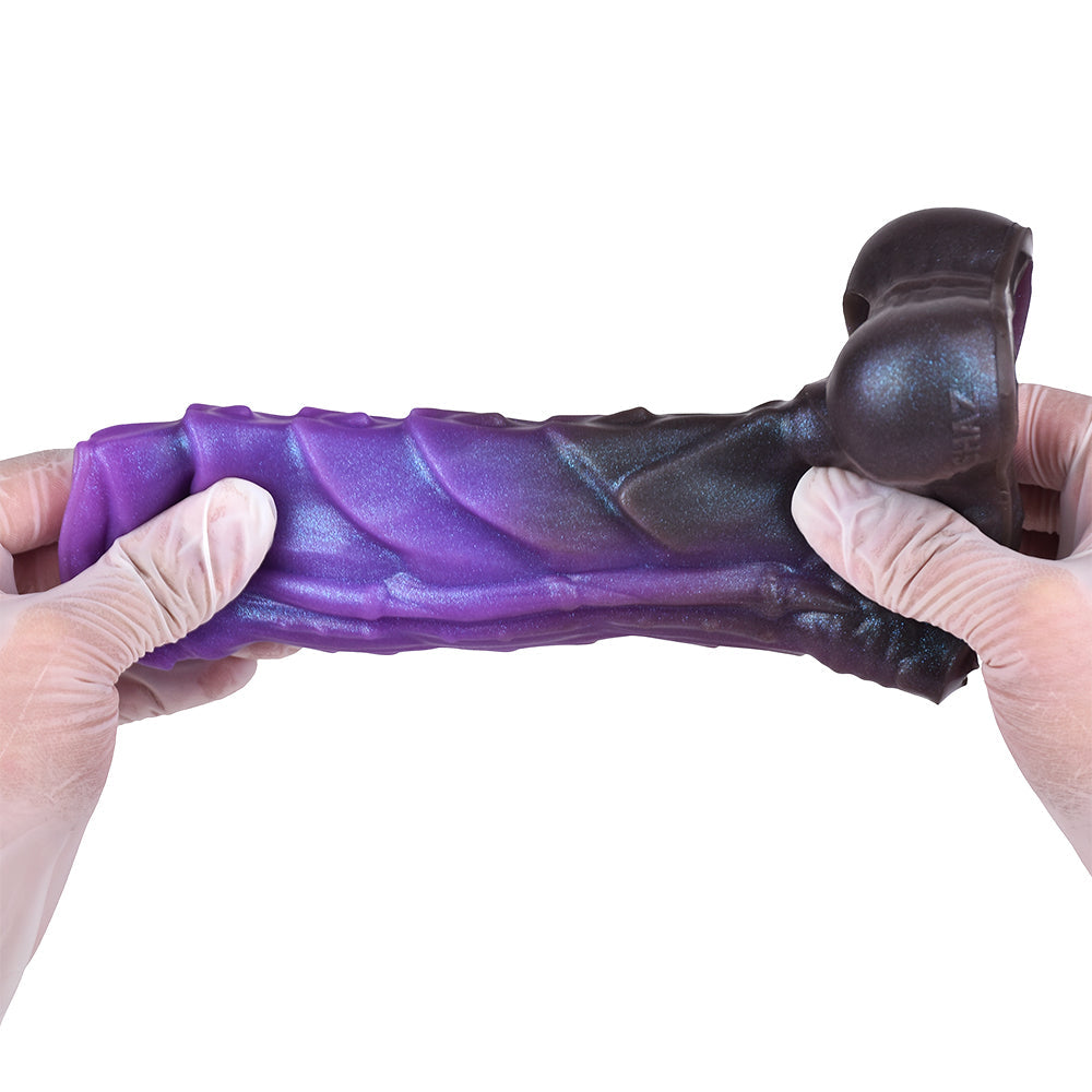 14.4 CM Violet Filetage Monstre Gaine à Pénis