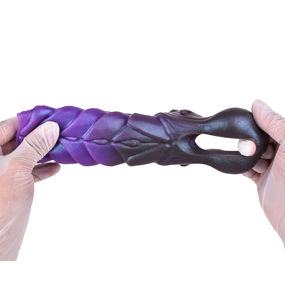 14.4 CM Violet Filetage Monstre Gaine à Pénis