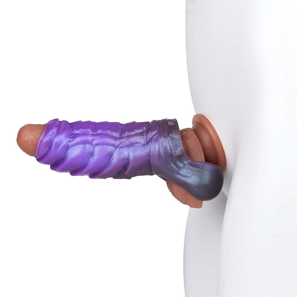 14.4 CM Violet Filetage Monstre Gaine à Pénis
