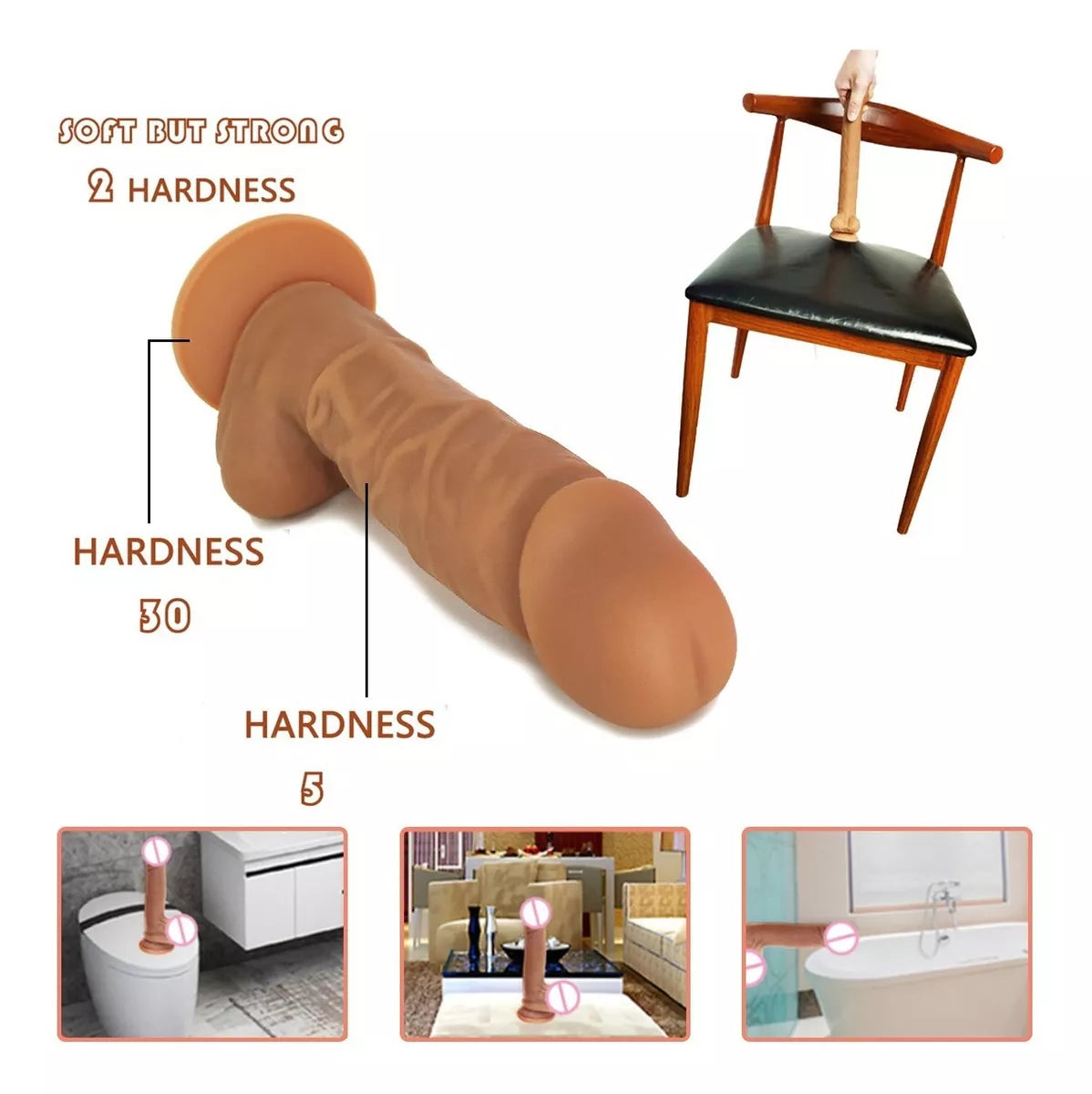 Gode Hyper Realiste Double Densité en Silicone 16 cm avec Ventouse