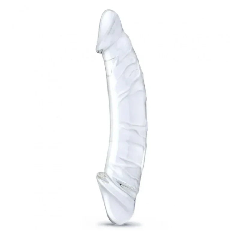 Double Gode en Verre Transparent Courbé 26.67 cm