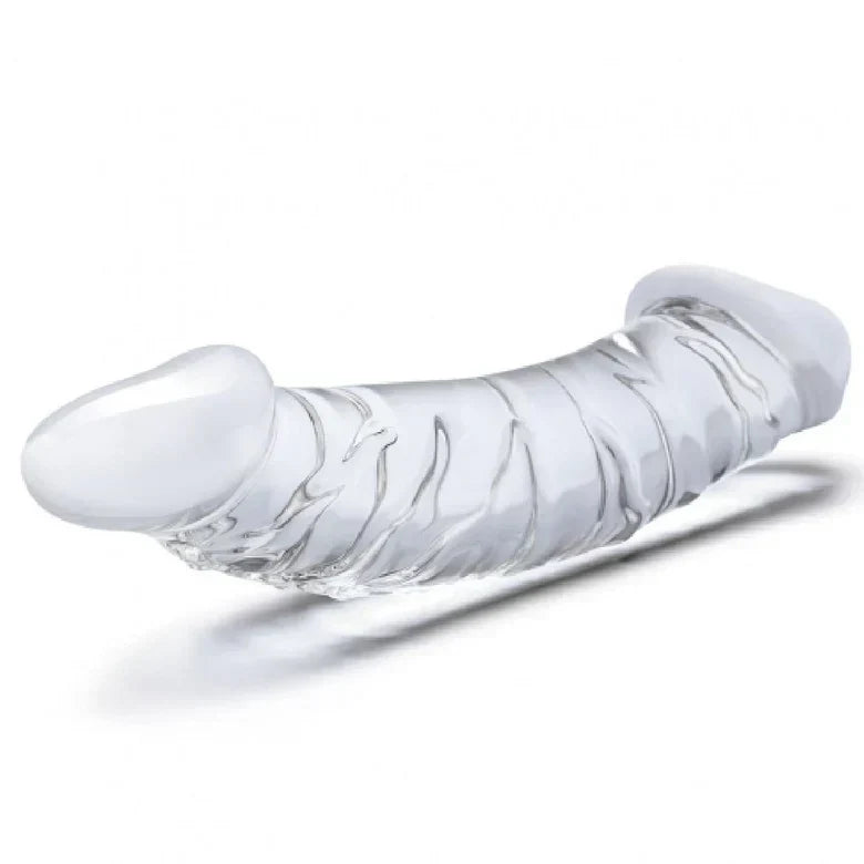Double Gode en Verre Transparent Courbé 26.67 cm