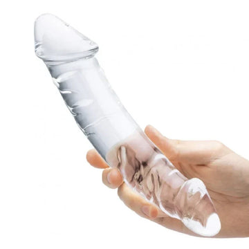 Double Gode en Verre Transparent Courbé 26.67 cm