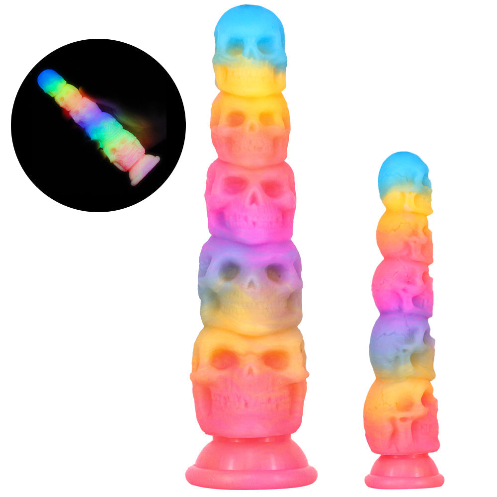 Gode Lumineux Crâne Multicolore Anal Fantaisie 30 cm
