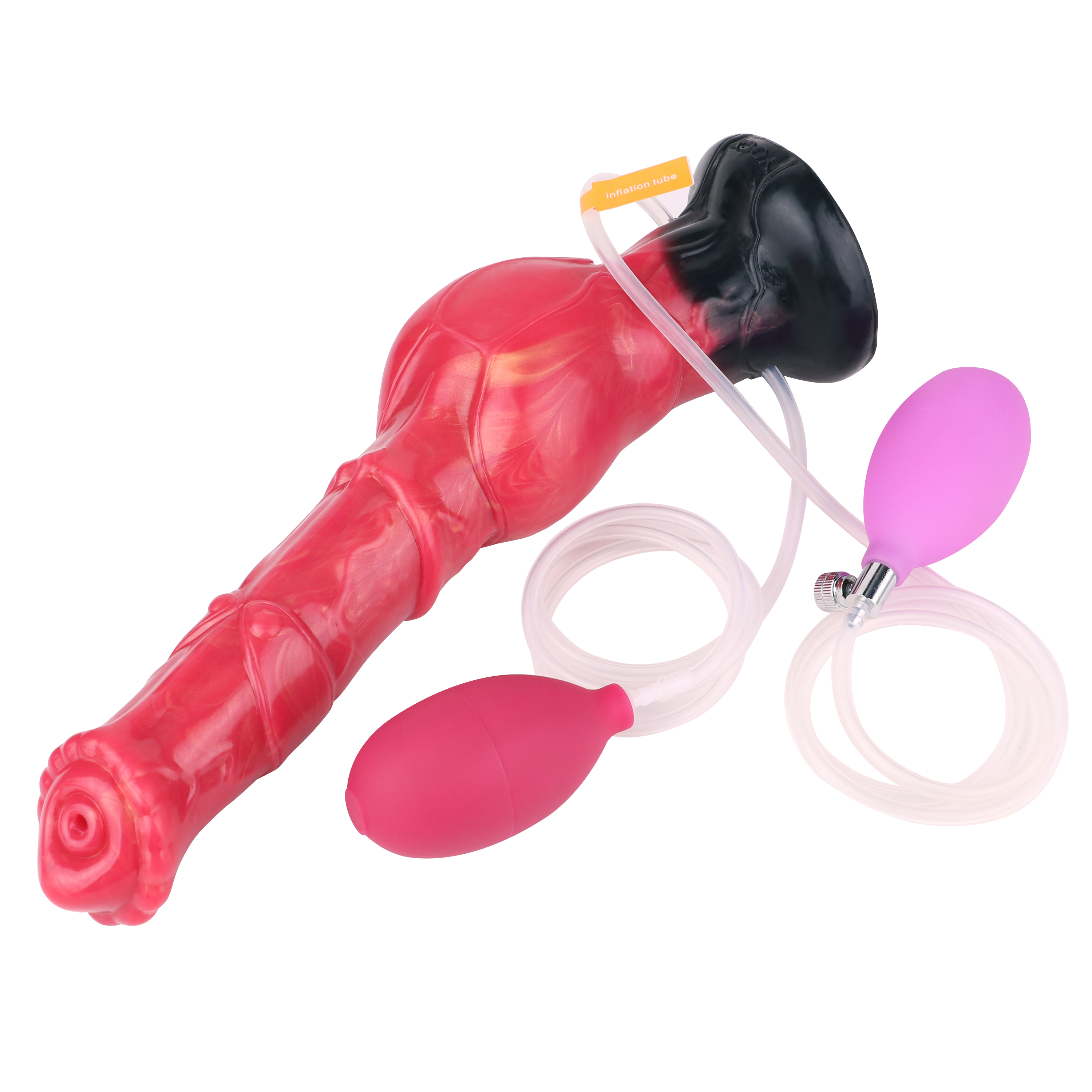 Gode Cheval Fantasy Rouge Gonflable Éjaculateur 29,8 cm