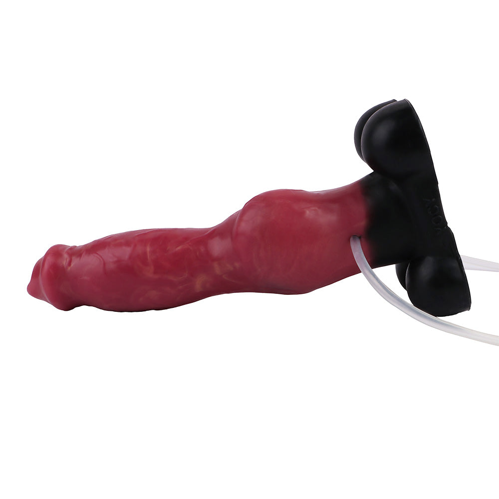 Gode Chien Ejaculateur Fantaisie Rouge Avec 22,9 cm