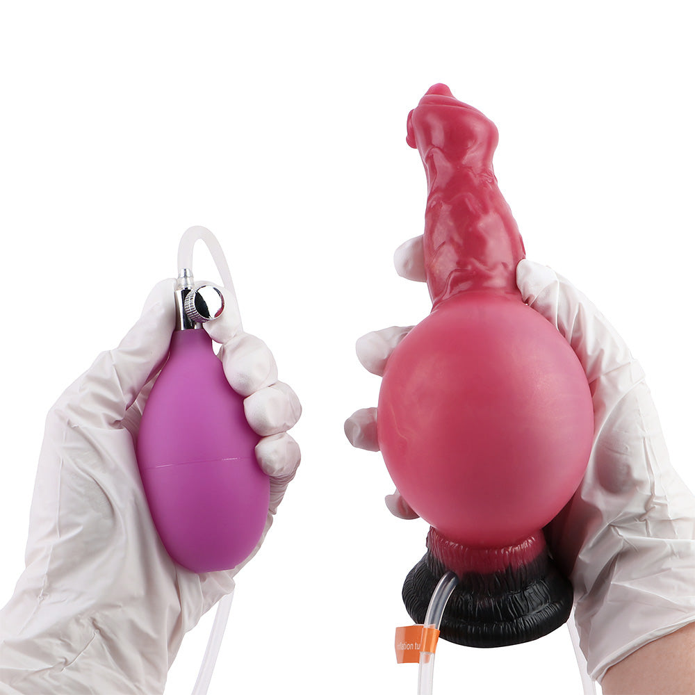 Gode Fantasy Rouge Gonflable éjaculateur 18 cm