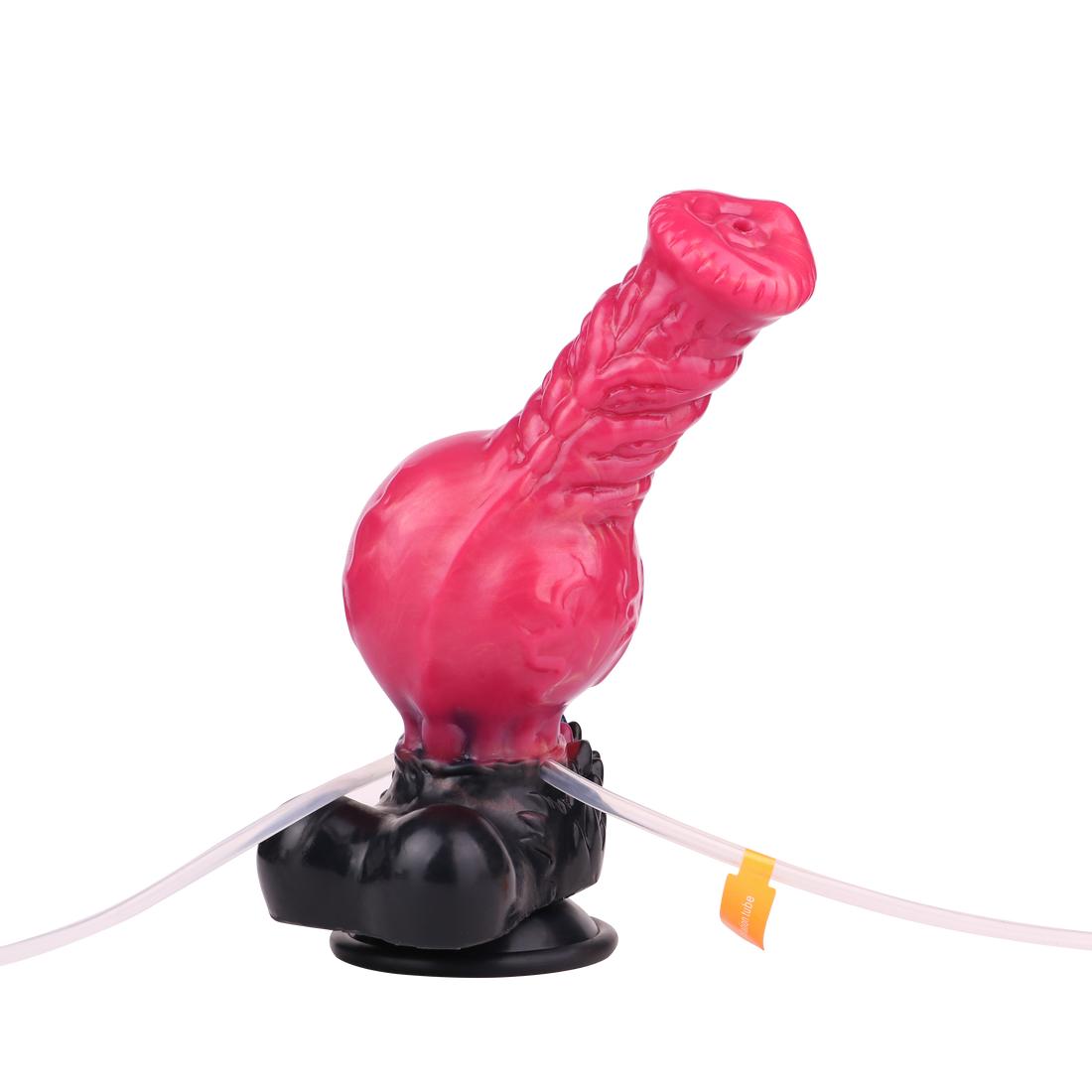 Gode Éjaculateur Gonflable Rouge Fantasy Loup Nœud 21 cm