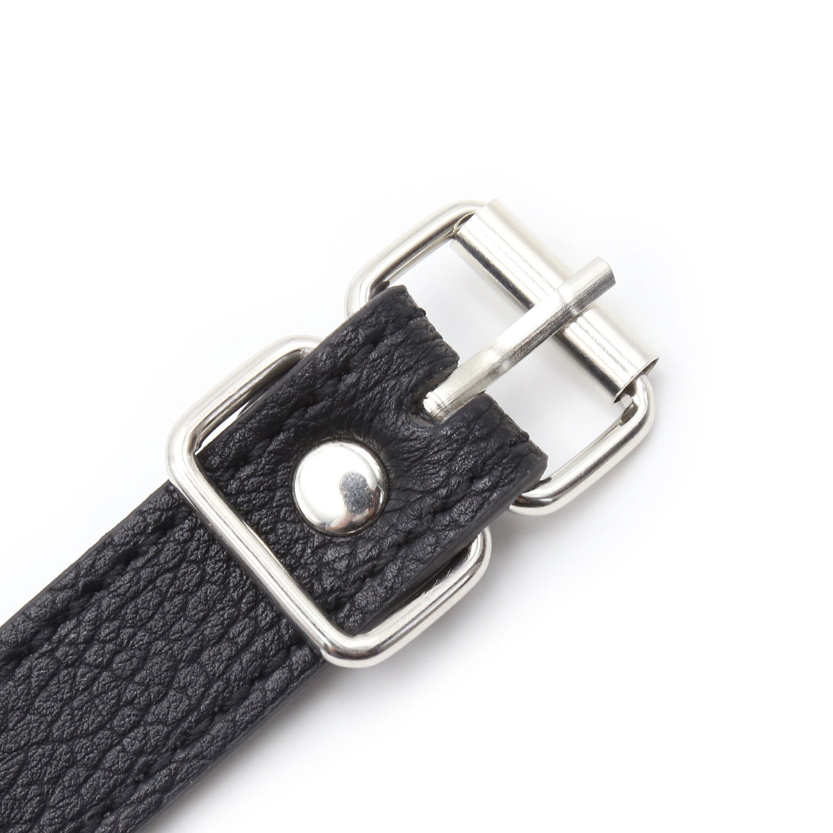 Bâillon-Boule Double BDSM Noir Effet Cuir 5 cm