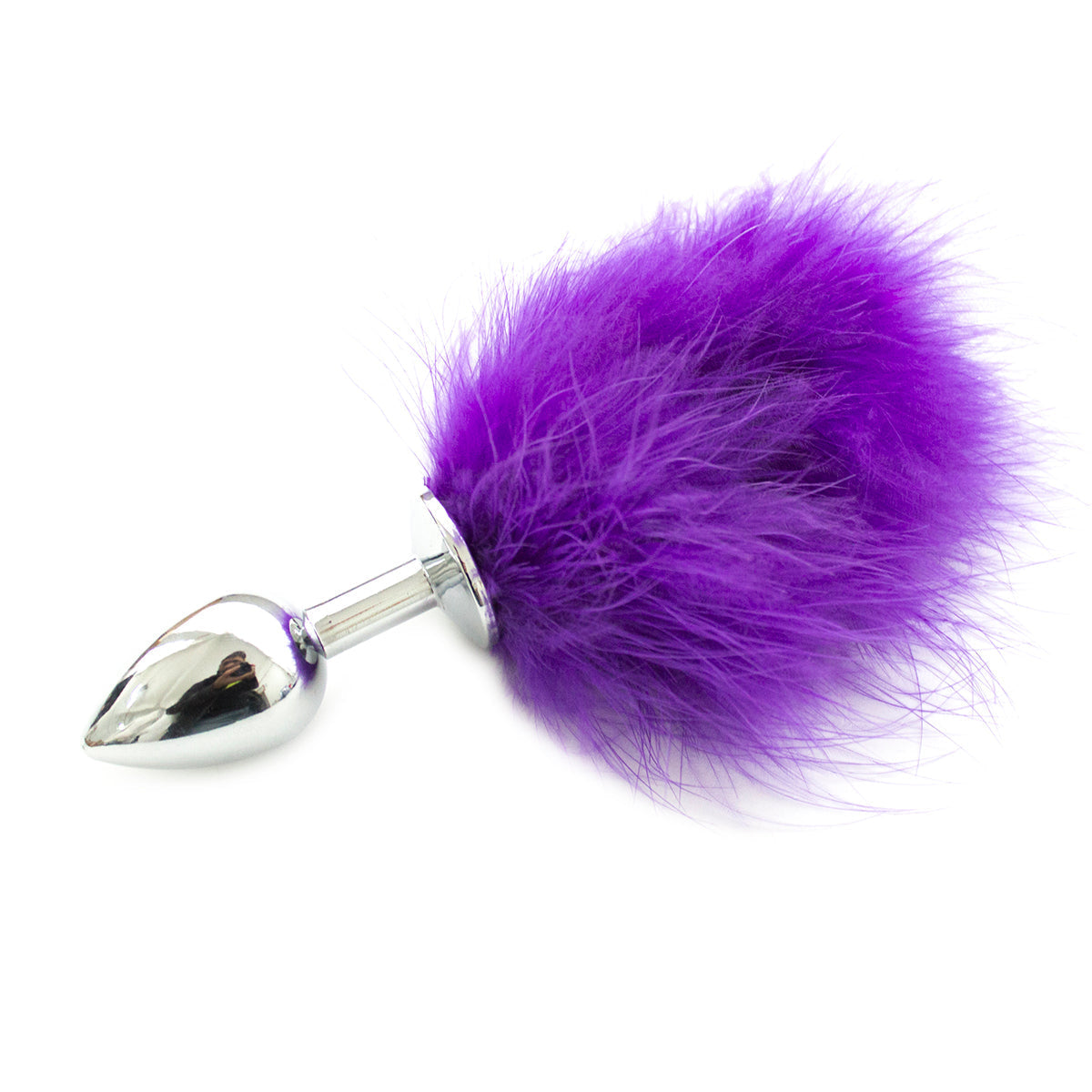Petit Plug Anal Queue de Lapin en Métal avec Fourrure