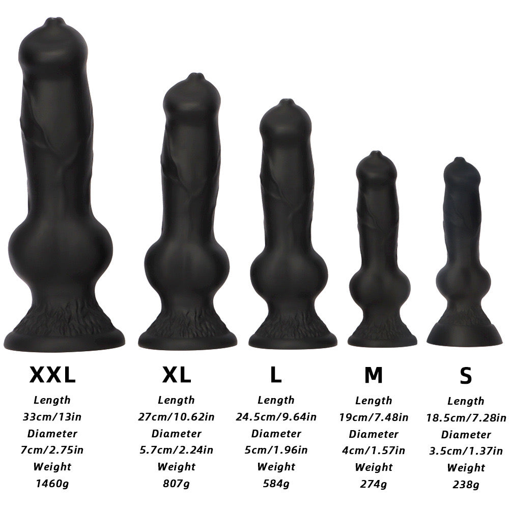 Gode Fantasy Noir Géant Texturé 25 cm