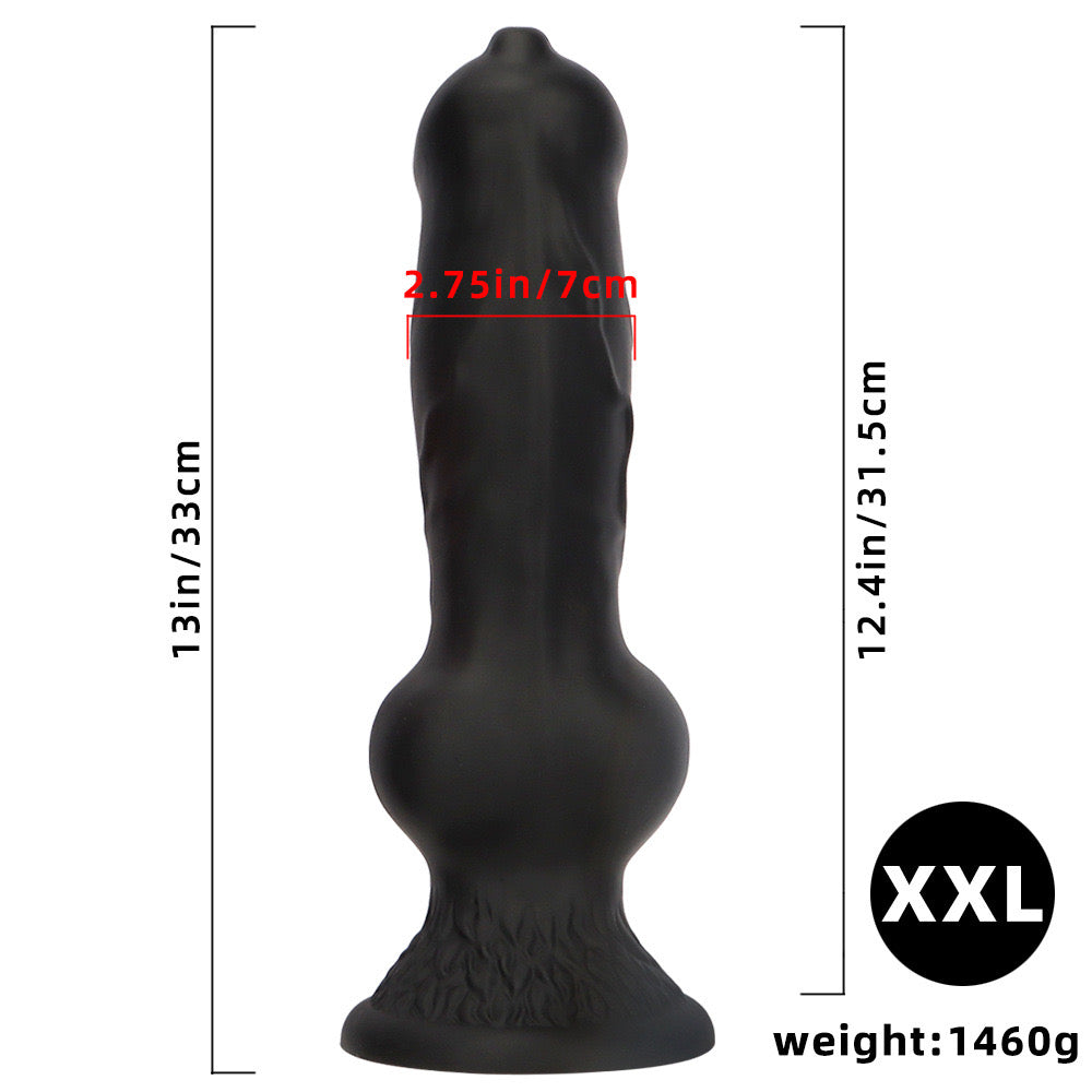 Gode Fantasy Noir Géant Texturé 25 cm