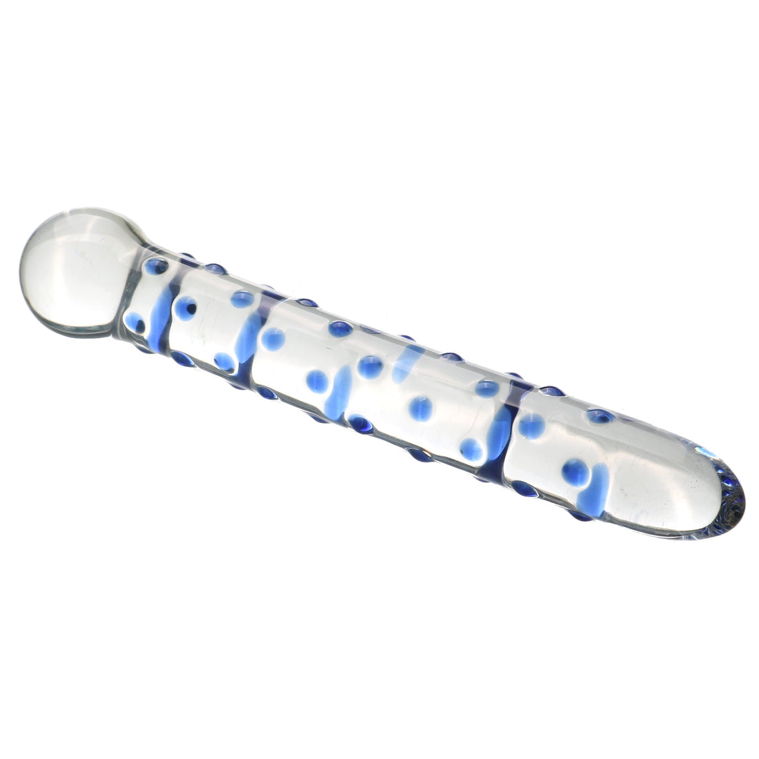 19,5 CM Picots Bleu Petits Gode en Verre