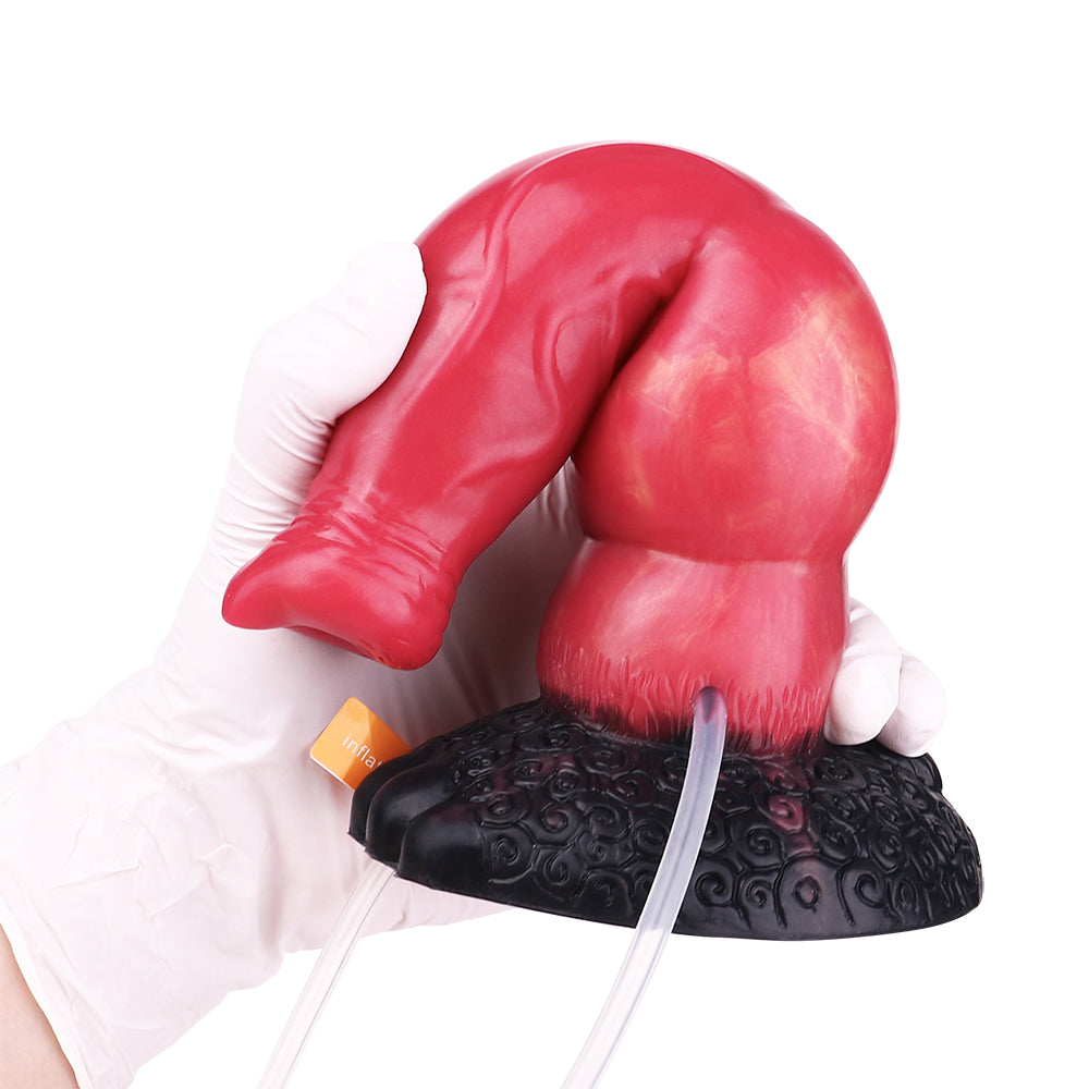 Gode Ejaculateur fantaisie Rouge En Silicone Avec 21.5cm