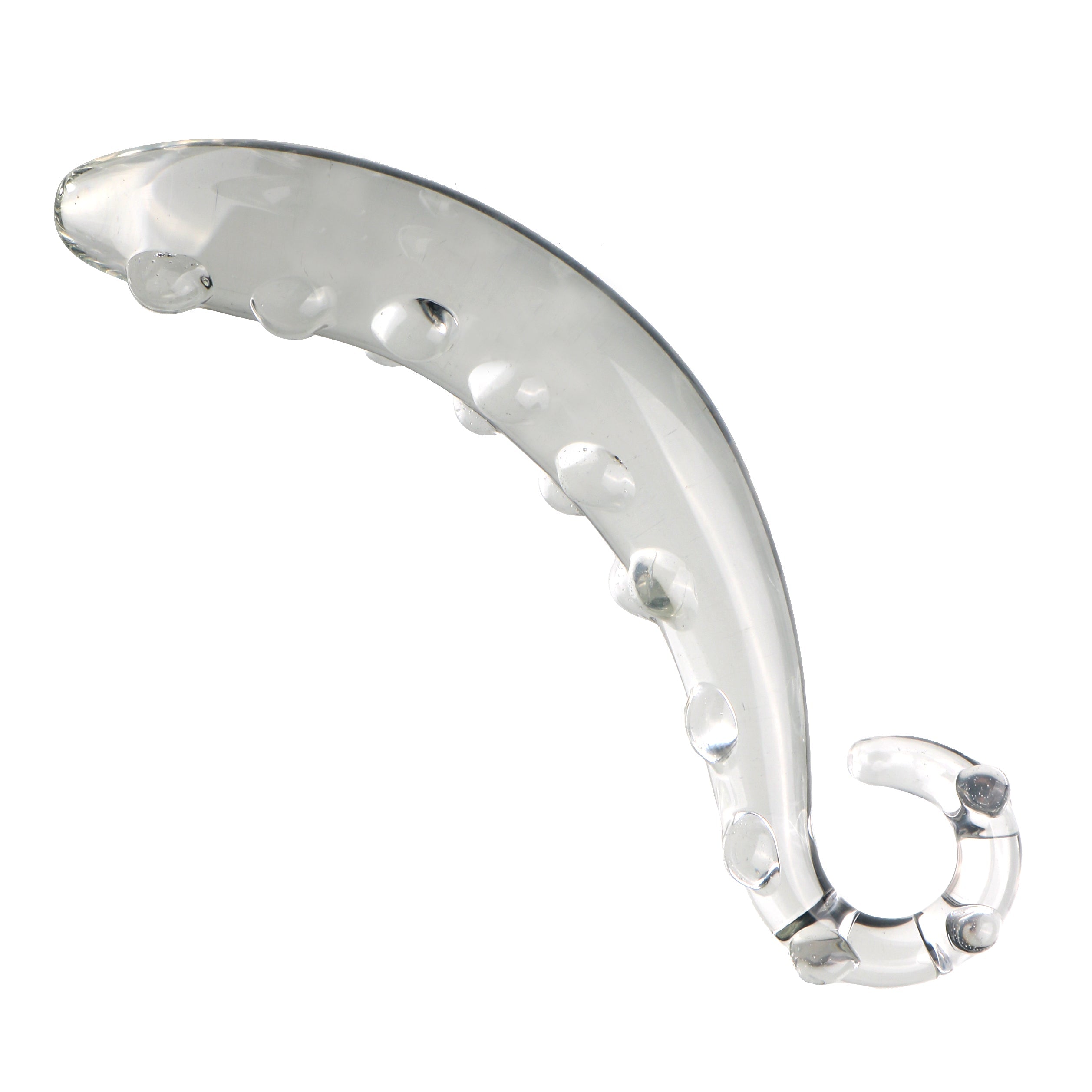 Gode En Verre Tentacule Transparent Courbé