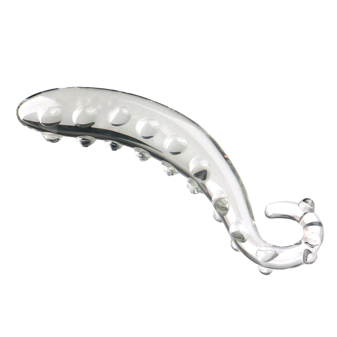 Gode En Verre Tentacule Transparent Courbé