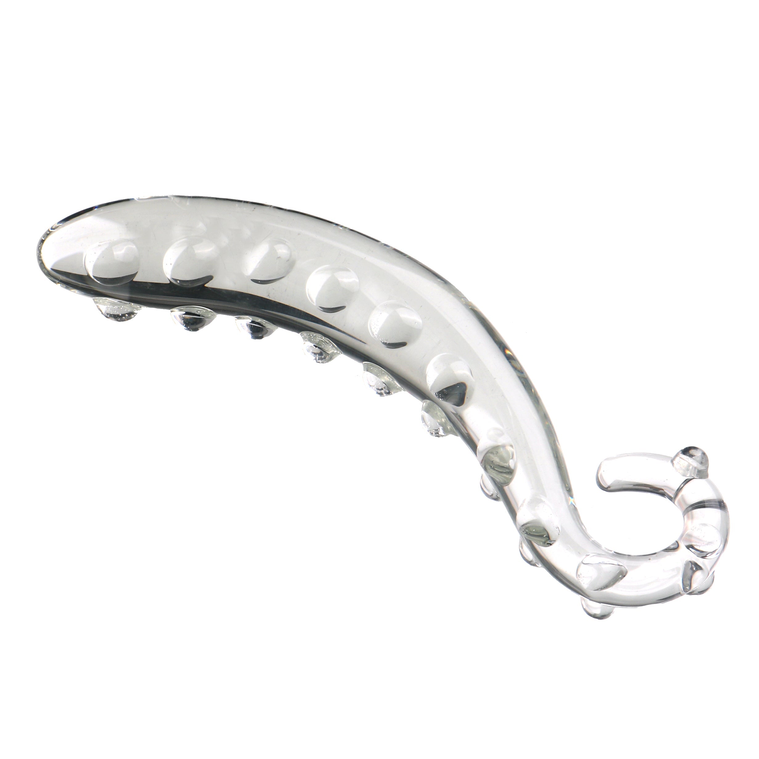 Gode En Verre Tentacule Transparent Courbé