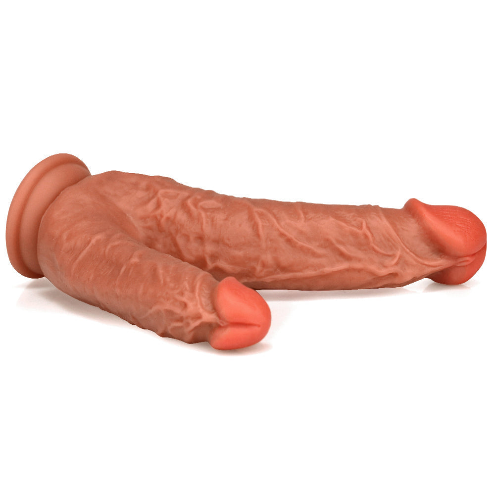 Gode Double Pénétration Réaliste en Silicone 21 cm