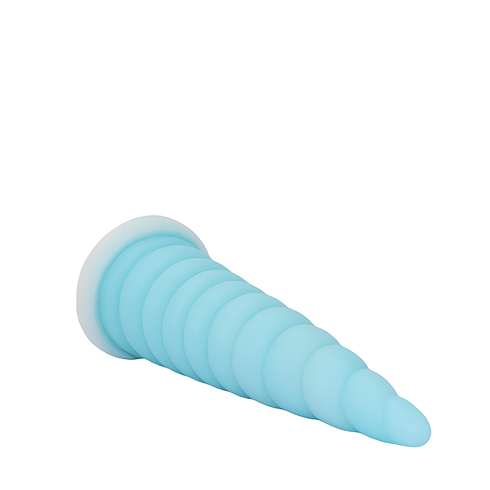 Gode Licorne Conique Bleu et Nervuré 22 cm