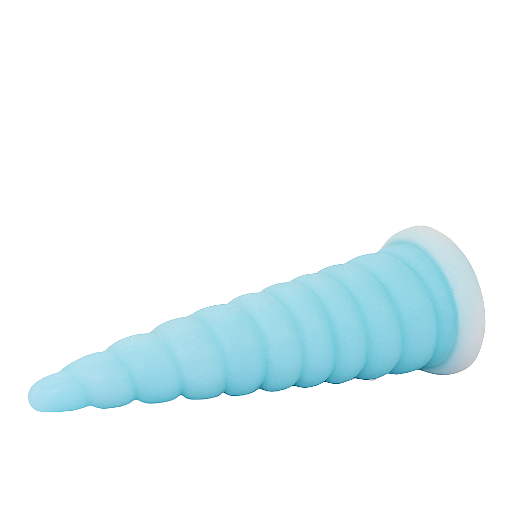 Gode Licorne Conique Bleu et Nervuré 22 cm