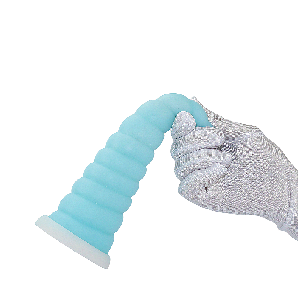 Gode Licorne Conique Bleu et Nervuré 22 cm