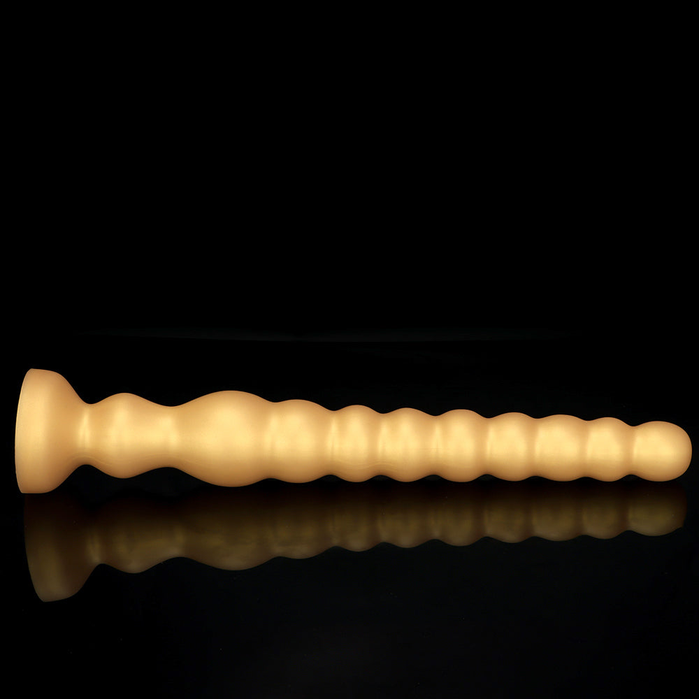 43 cm Long Doré Silicone Plug Anal à Boules