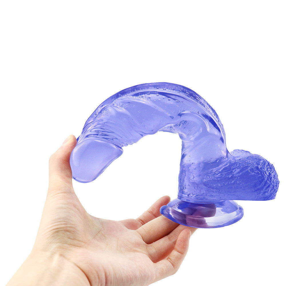 Gode Réaliste Bleu En Jelly Avec Ventouse 20,3 cm
